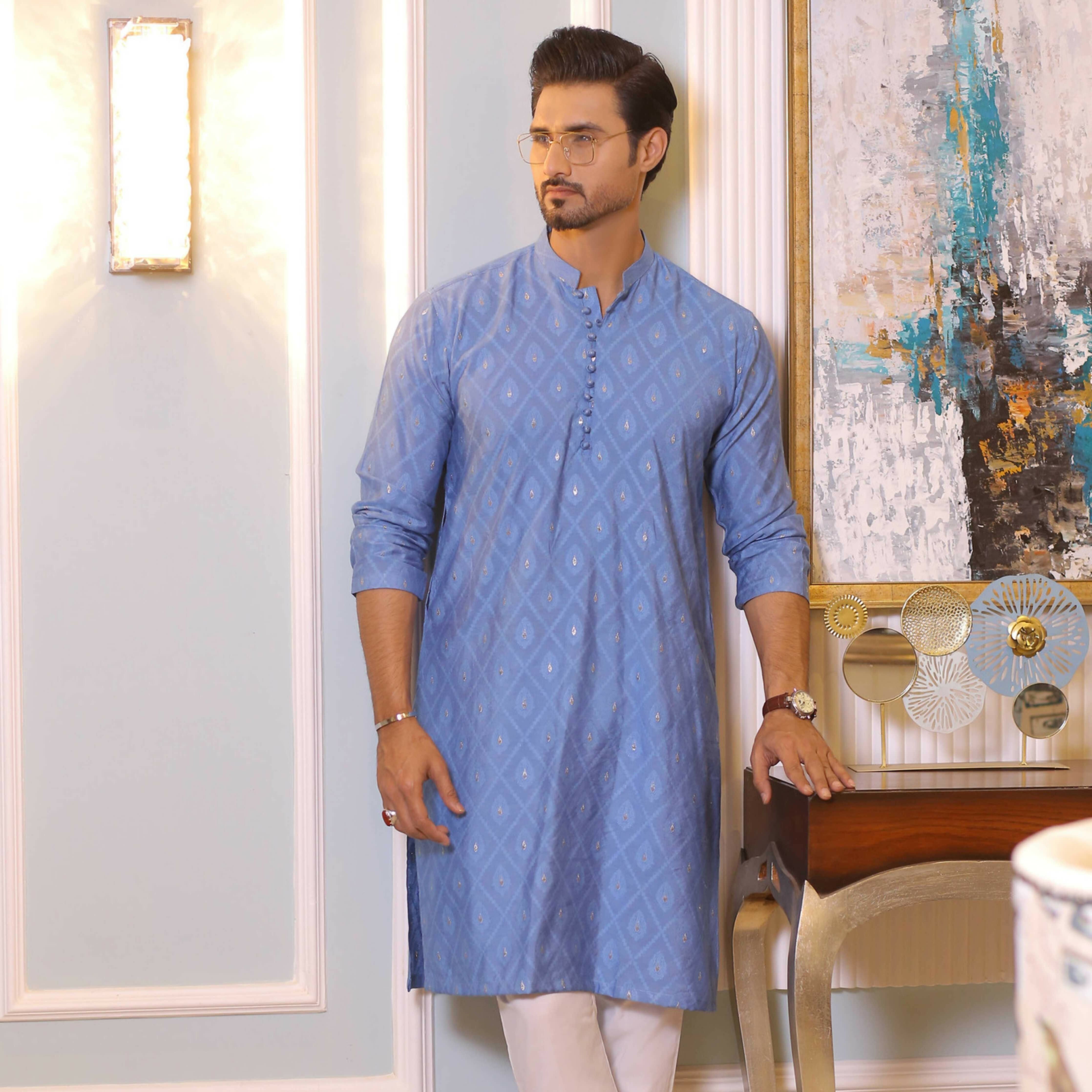 CK 713 Sky Blue Dress Kurta Pajama