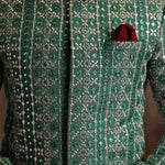 ER 3022 Green Foil Work Prince Coat