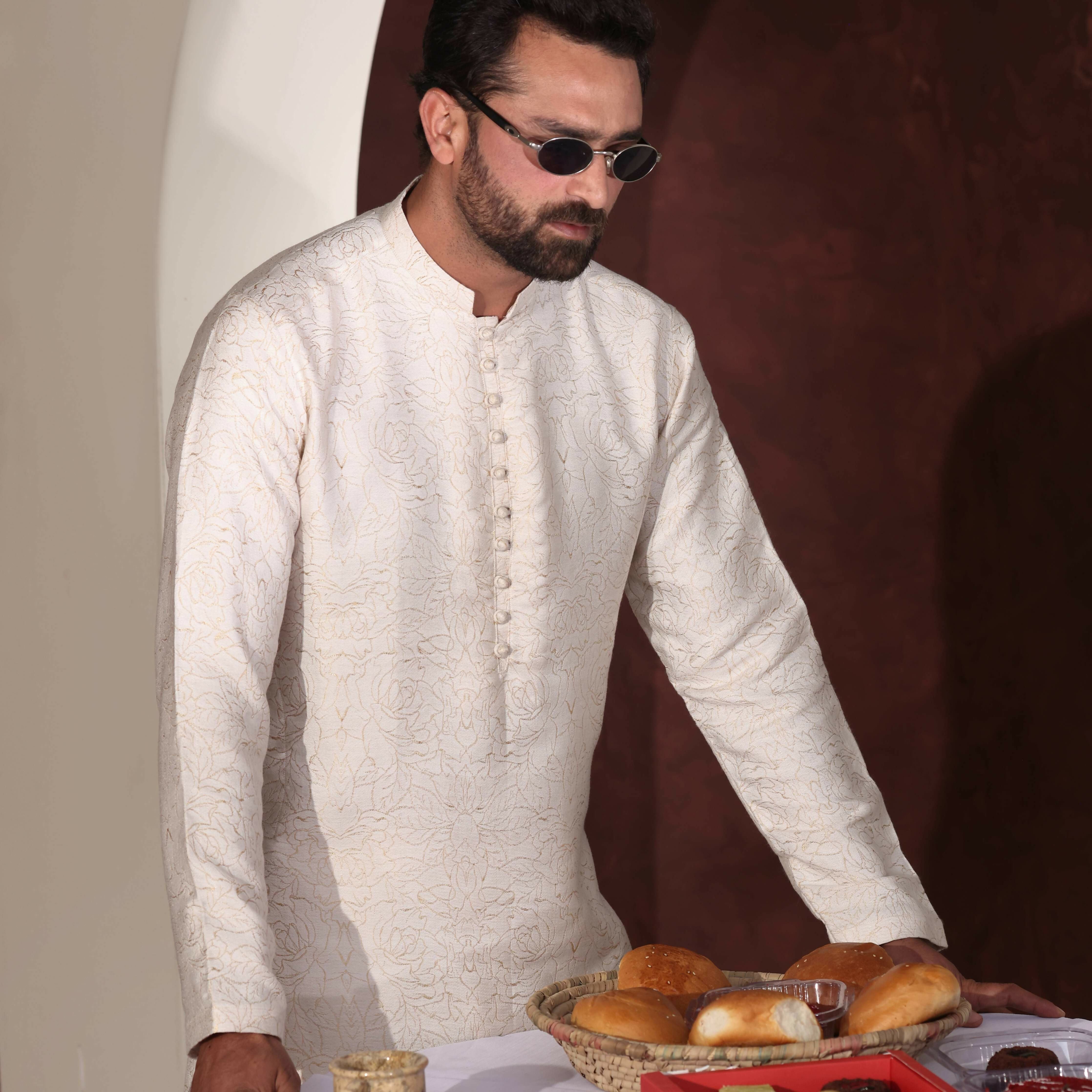CK 762 White Chikankari Kurta