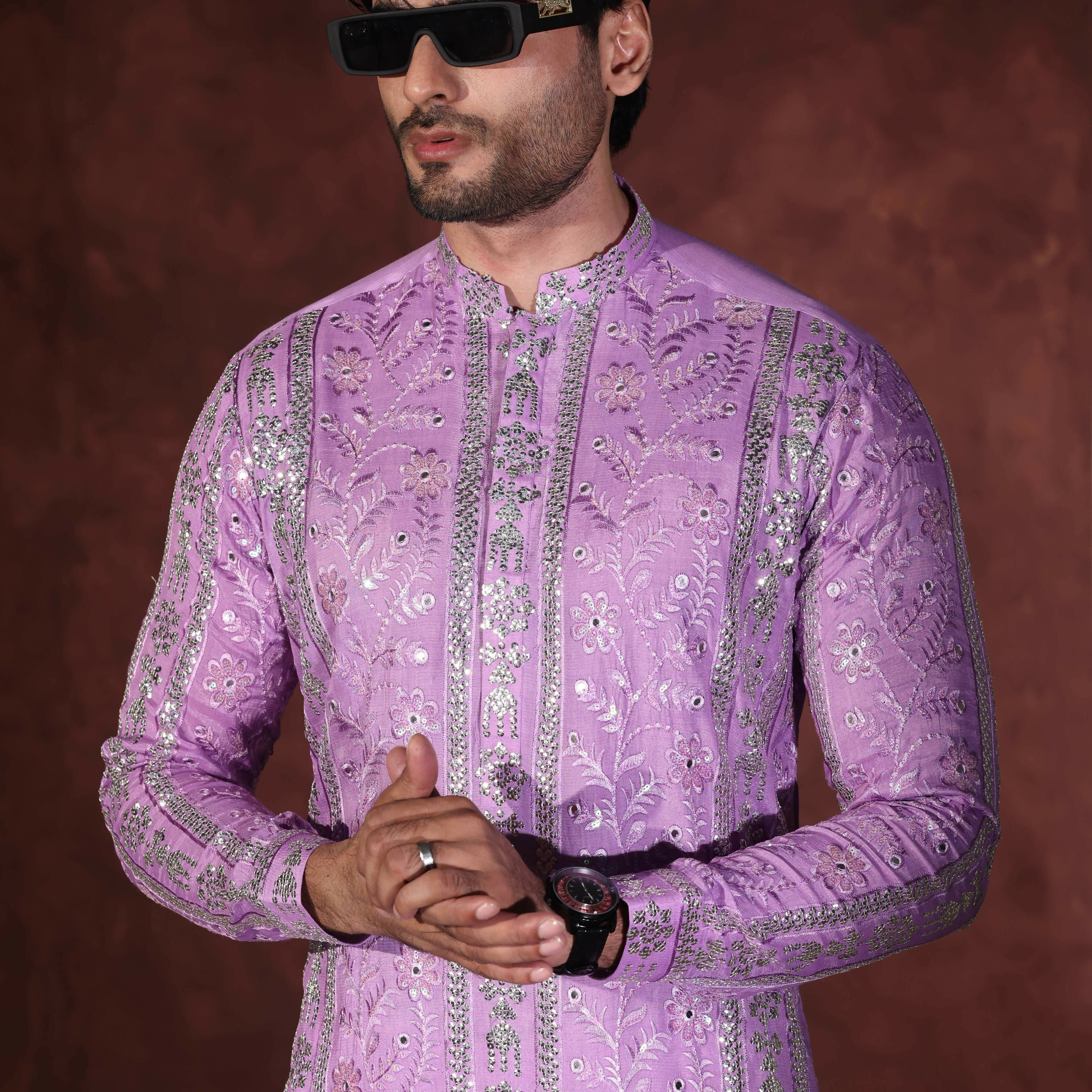 CK 763 Purple Chikankari Kurta