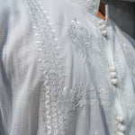 CK 752 White Embroidered Kurta With Farshi Shalwar