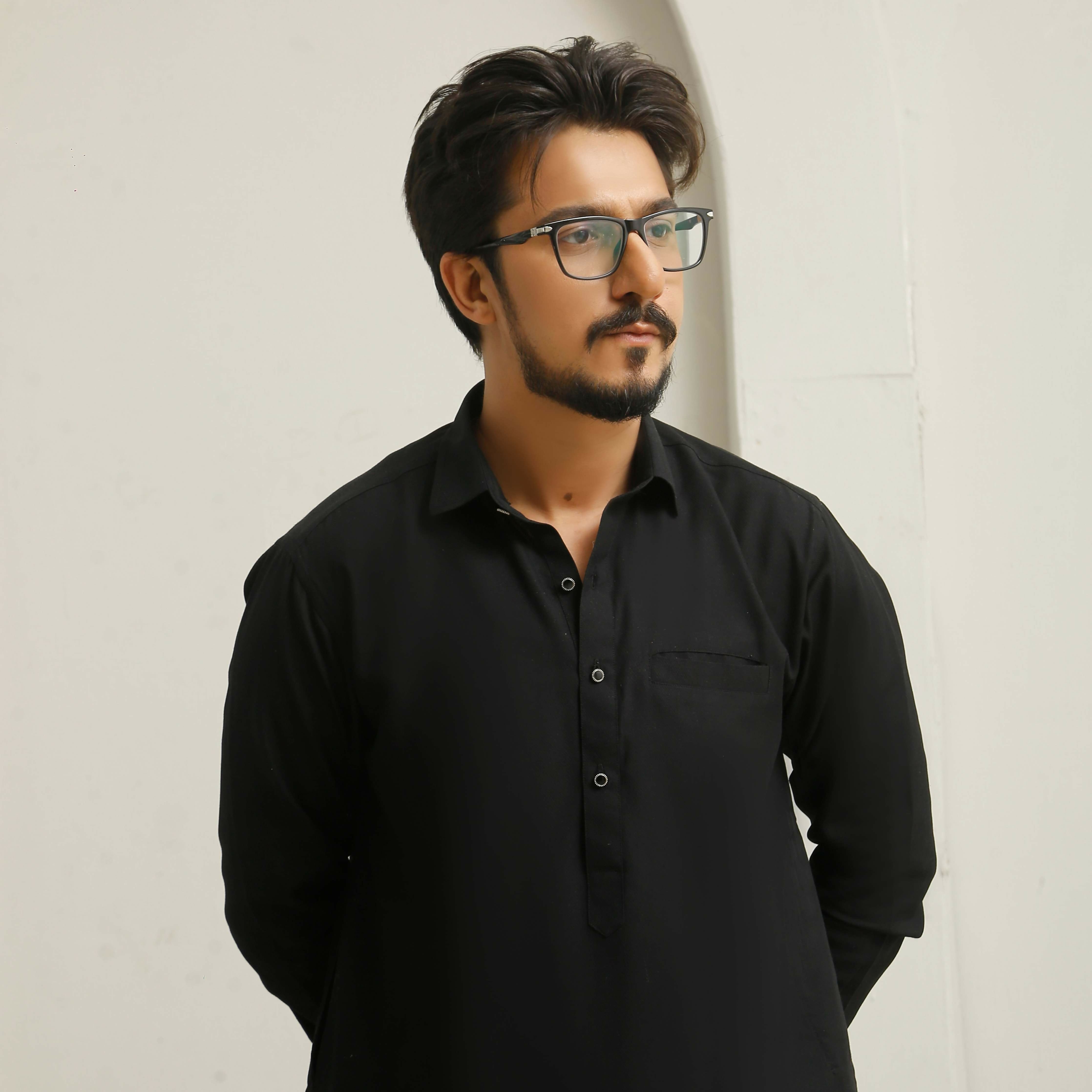 Jet Black Executive Shalwar Kameez
