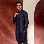 CK 773 Ink Blue Chikankari Kurta