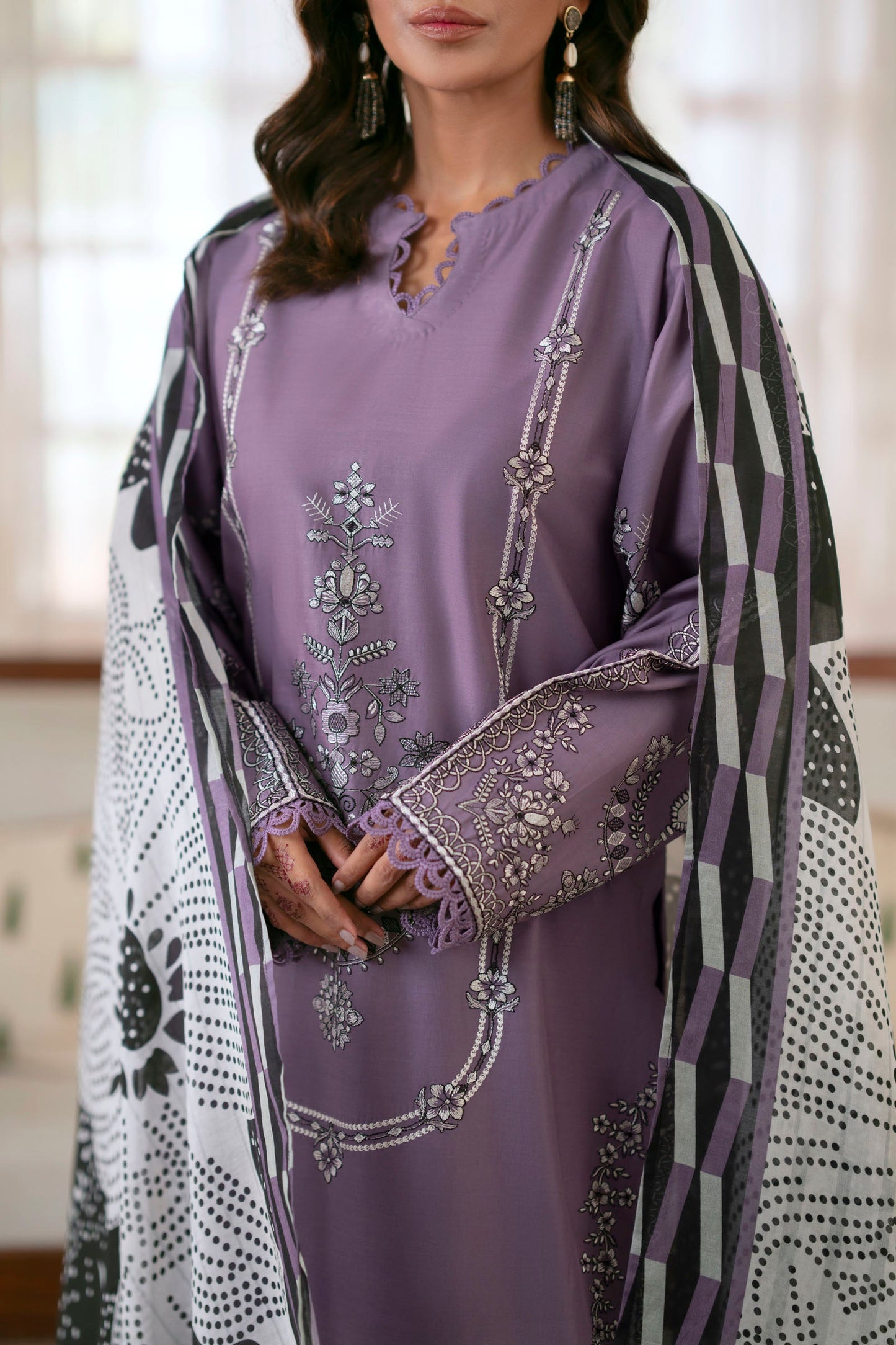 Cotton Lawn Dyed Embroidery