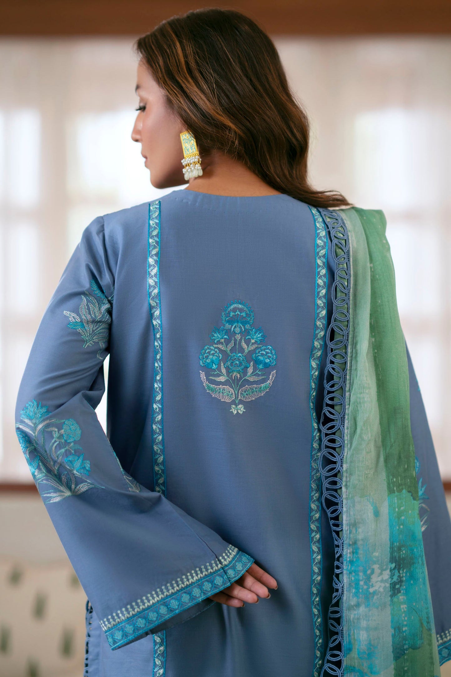 Cotton Lawn Dyed Embroidery