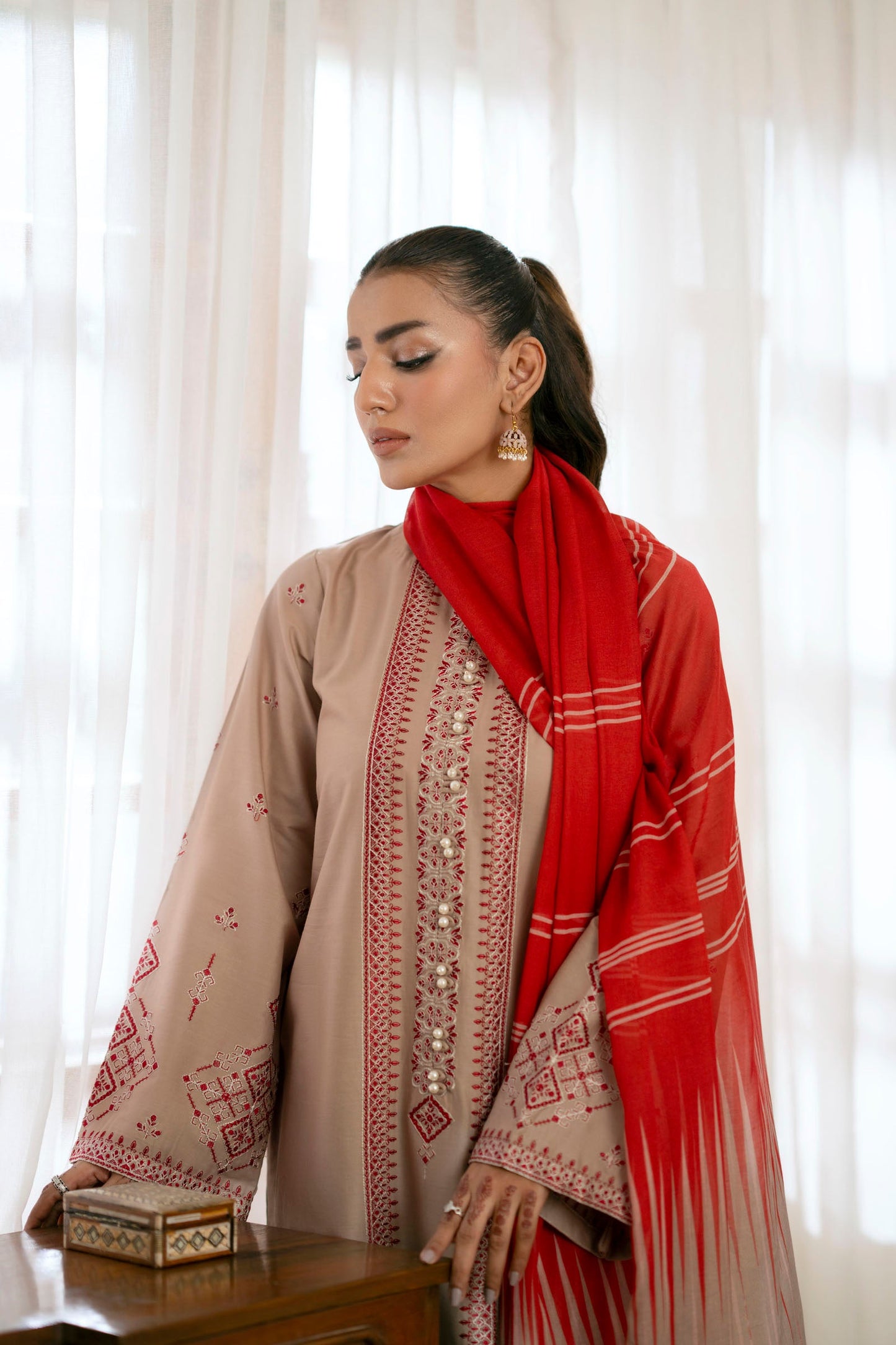 Cotton Lawn Dyed Embroidery