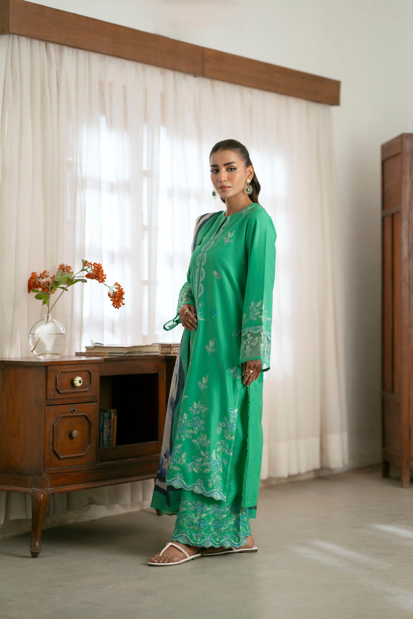 Cotton Lawn Dyed Embroidery