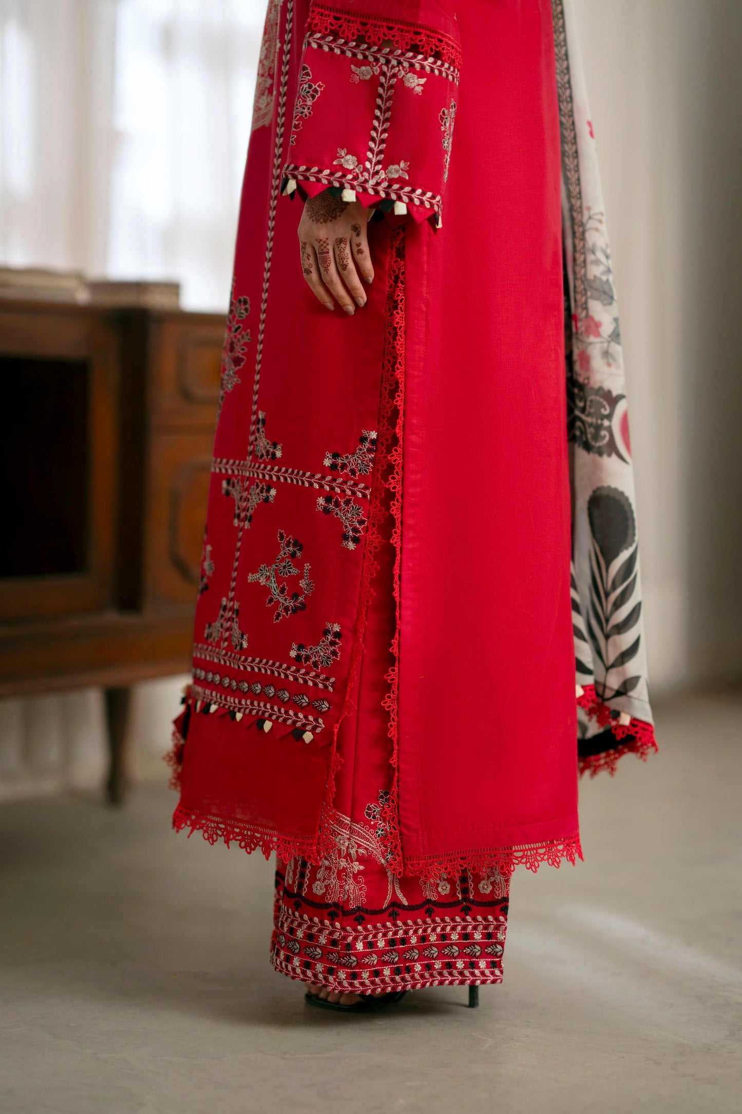 Cotton Lawn Dyed Embroidery