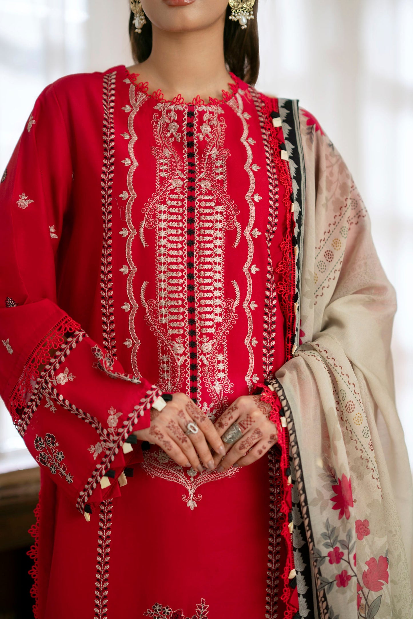 Cotton Lawn Dyed Embroidery