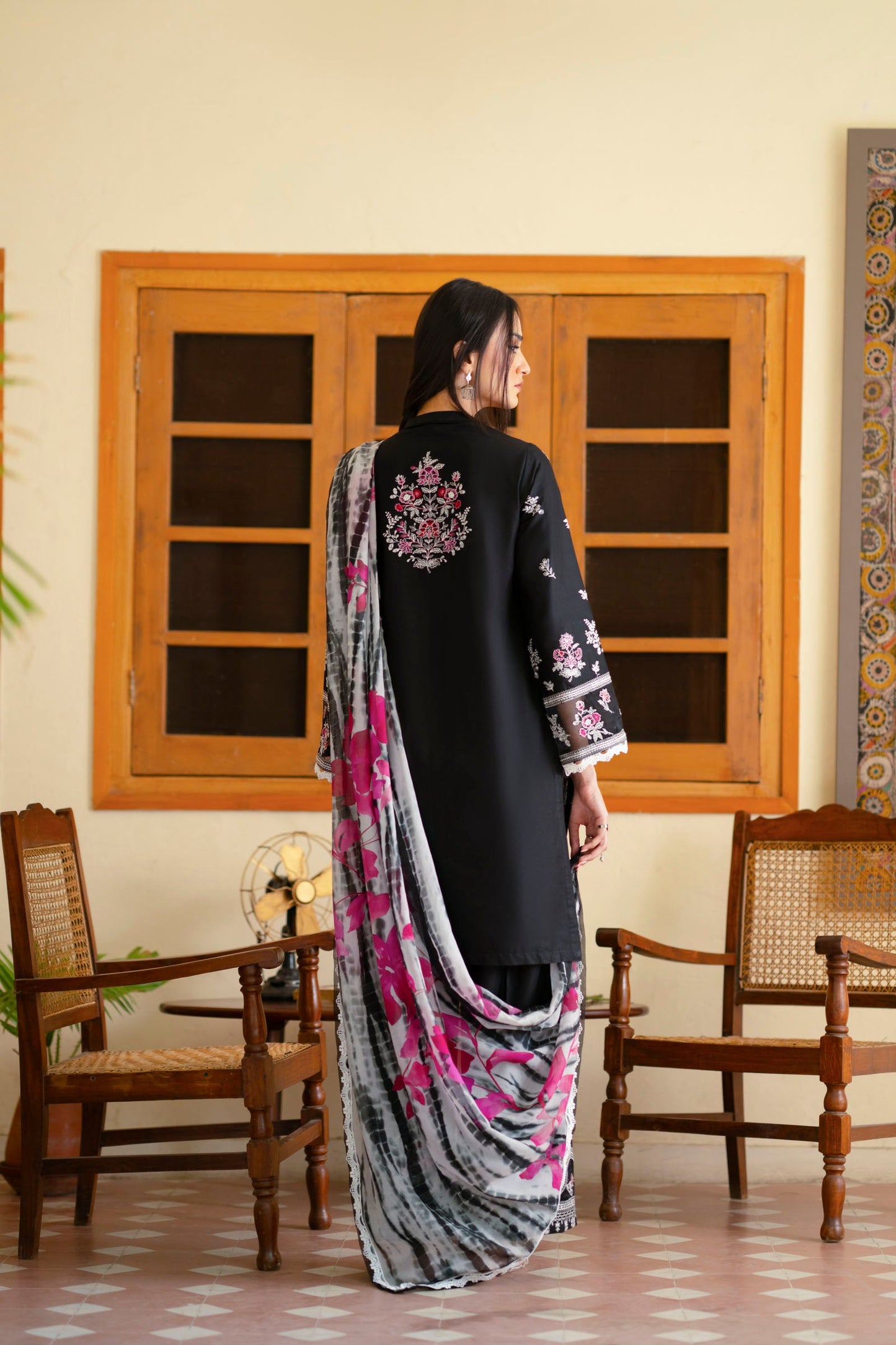 Cotton Lawn Dyed Embroidery