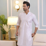 CK 708 White Chikankari Kurta Pajama