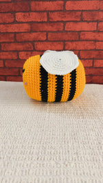 Crocheted honey bee plushie