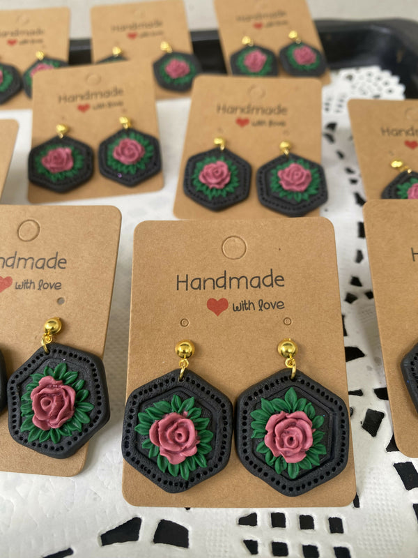 Hexagonal textured Earings