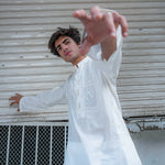 CK 752 White Embroidered Kurta With Farshi Shalwar