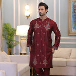 CK 714 Maroon Kurta Pajama Male