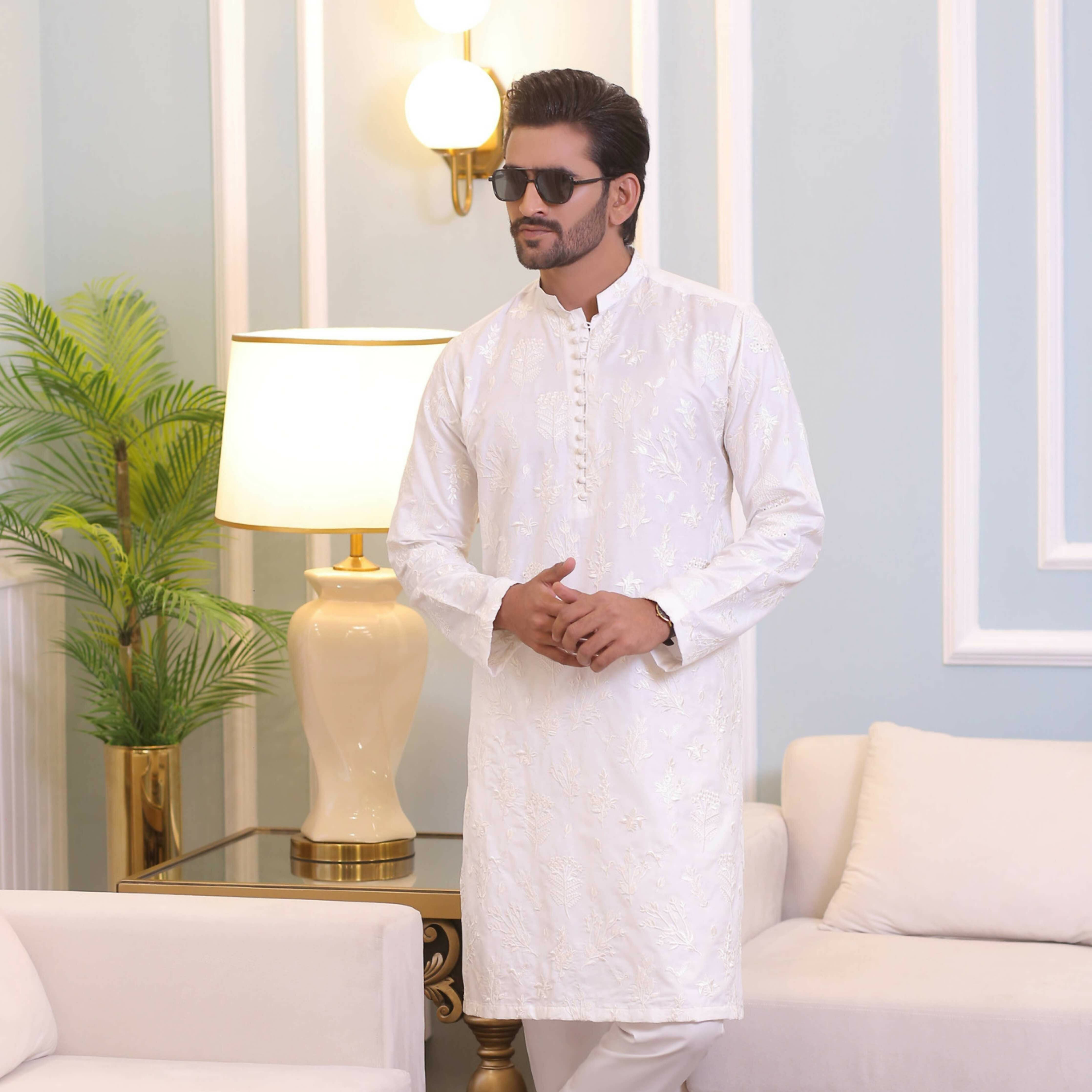 CK 716 White Kurta Pajama