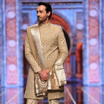 BCW 59 Junaid Sherwani Light Gold Hand Work