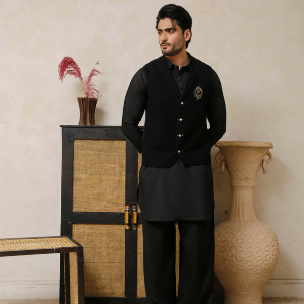 Eerie Black WaistCoat