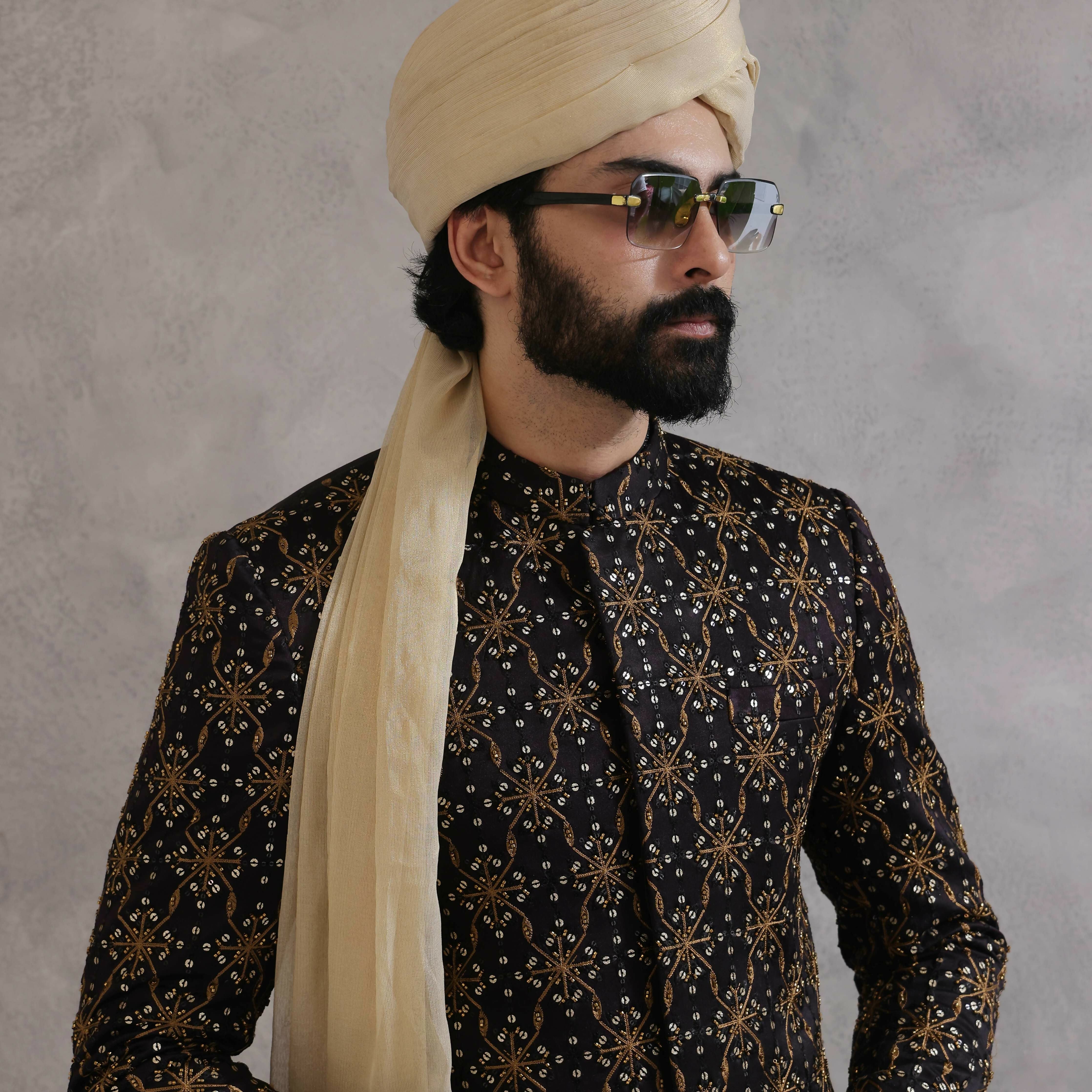 ER SH 115 Black Sherwani