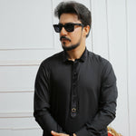ER 808 Shining Black Executive Shalwar Kameez