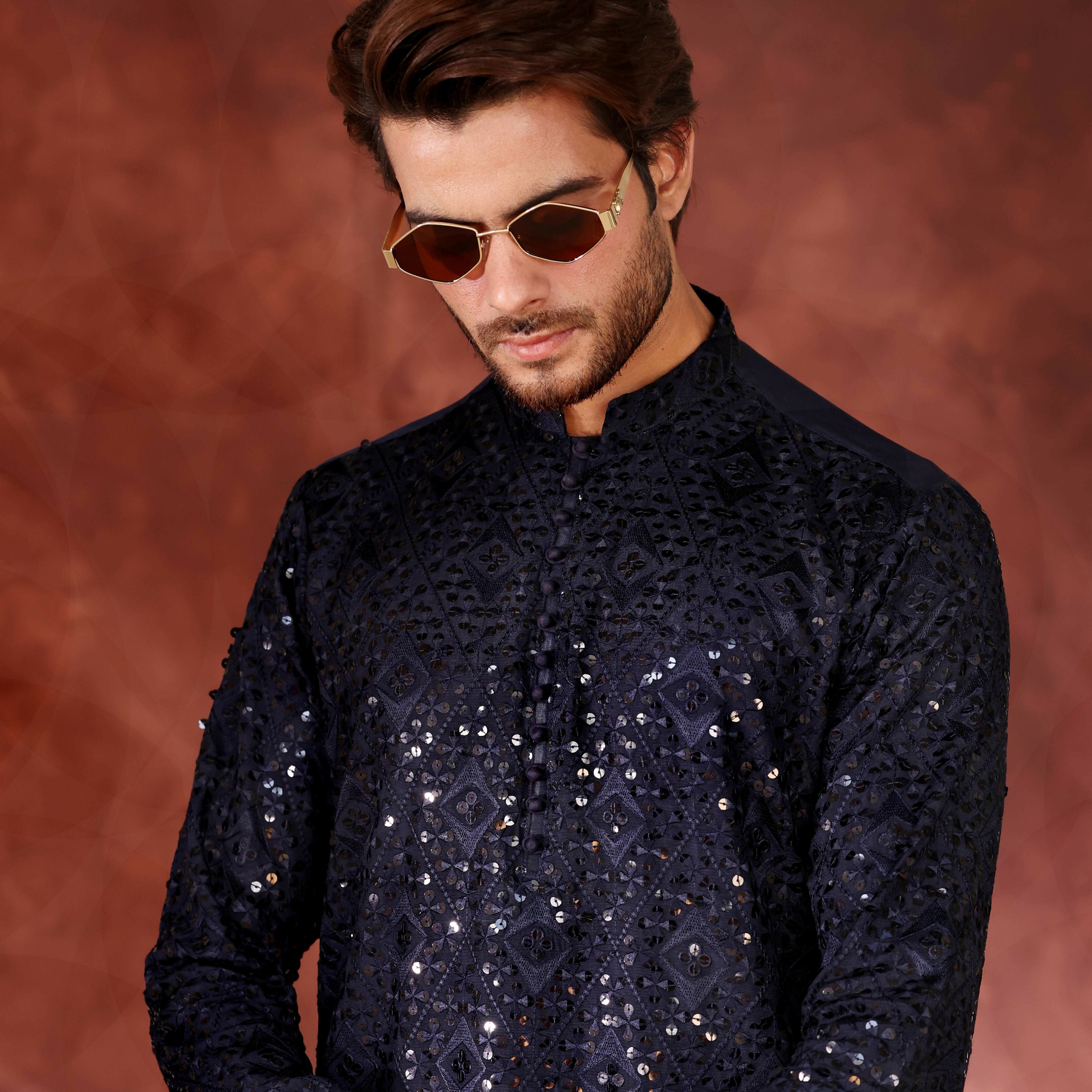 CK 773 Ink Blue Chikankari Kurta