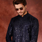 CK 773 Ink Blue Chikankari Kurta