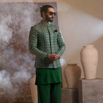 ER 3022 Green Foil Work Prince Coat