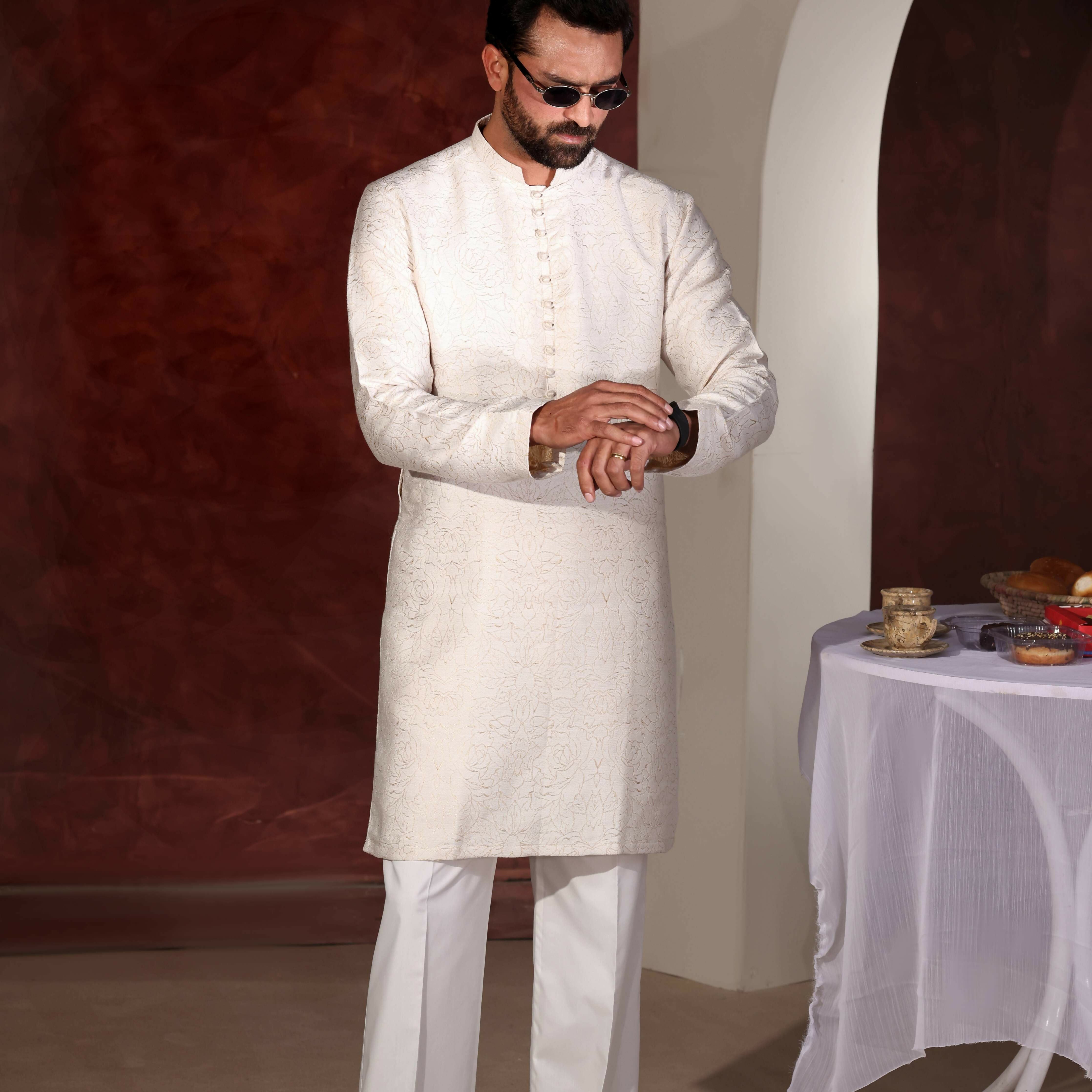 CK 762 White Chikankari Kurta