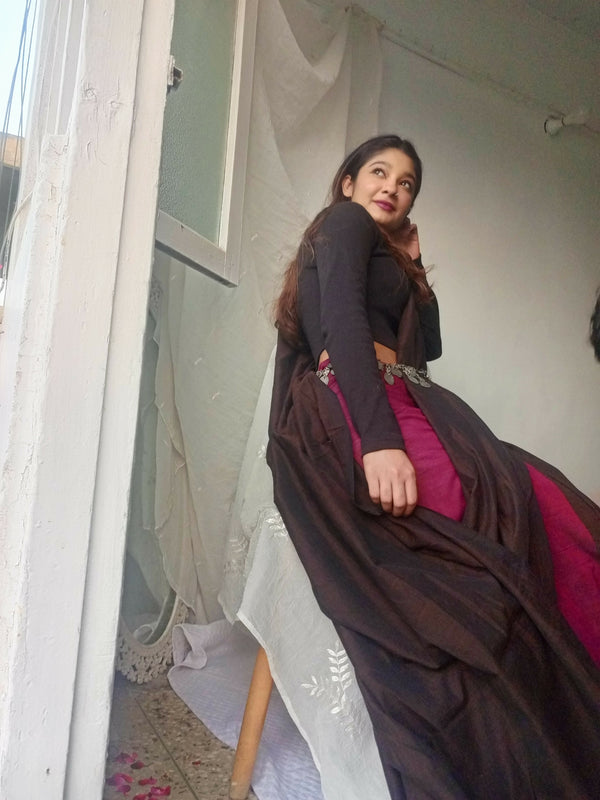 Earthy BrownHandloom saree