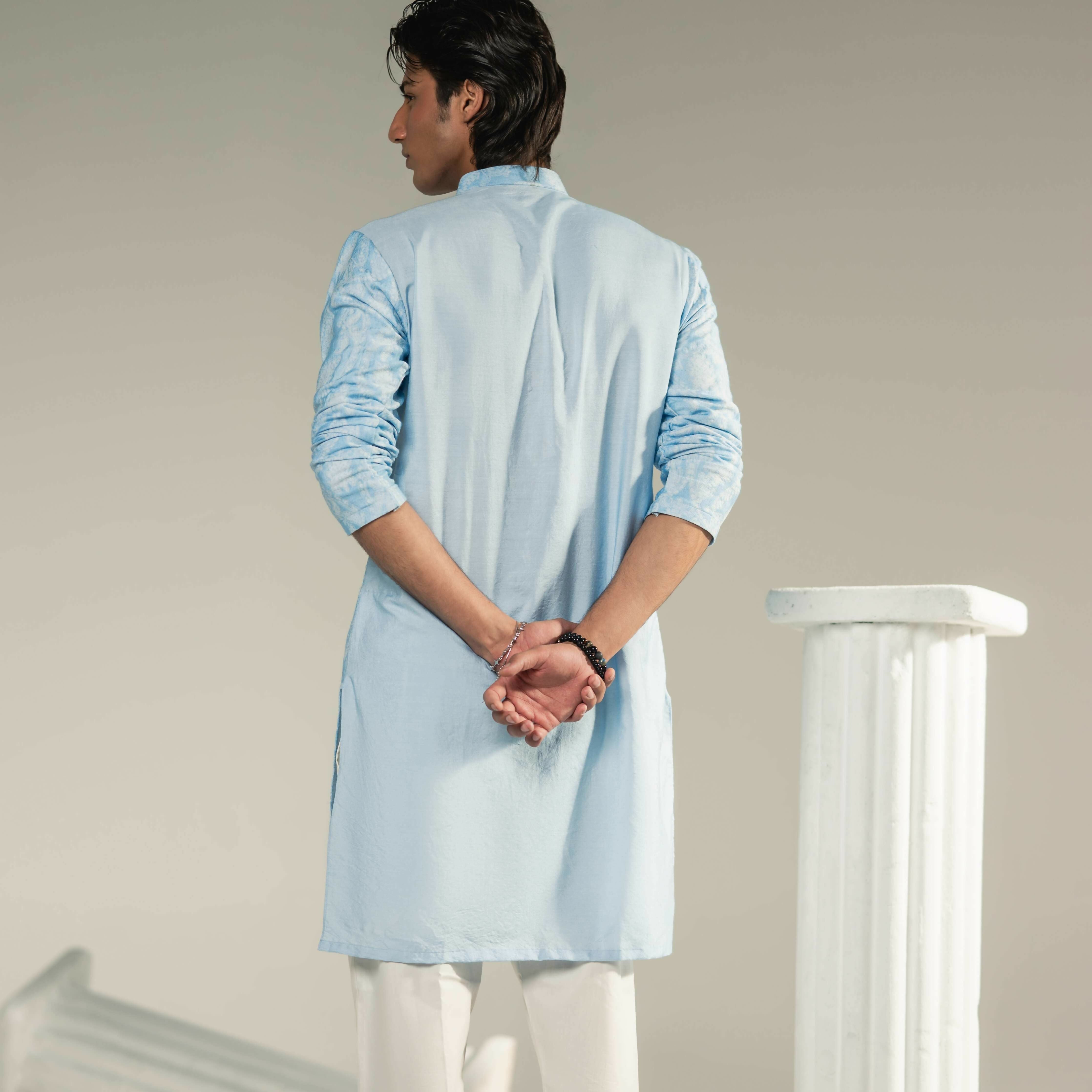 CK 767 Sky Blue Chikankari Kurta