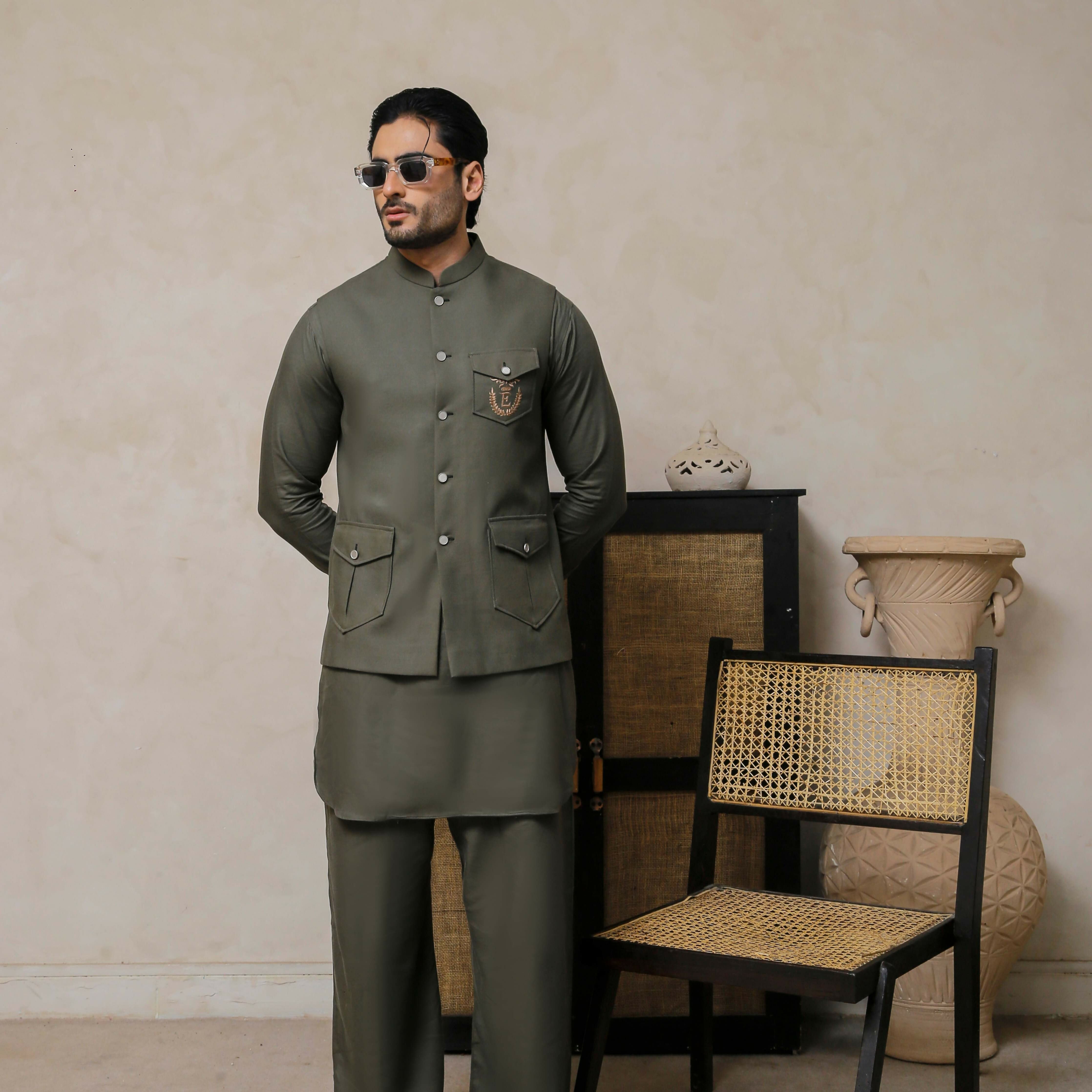 Olive Green WaistCoat