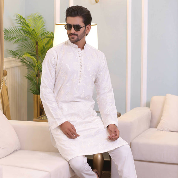 CK 716 White Kurta Pajama