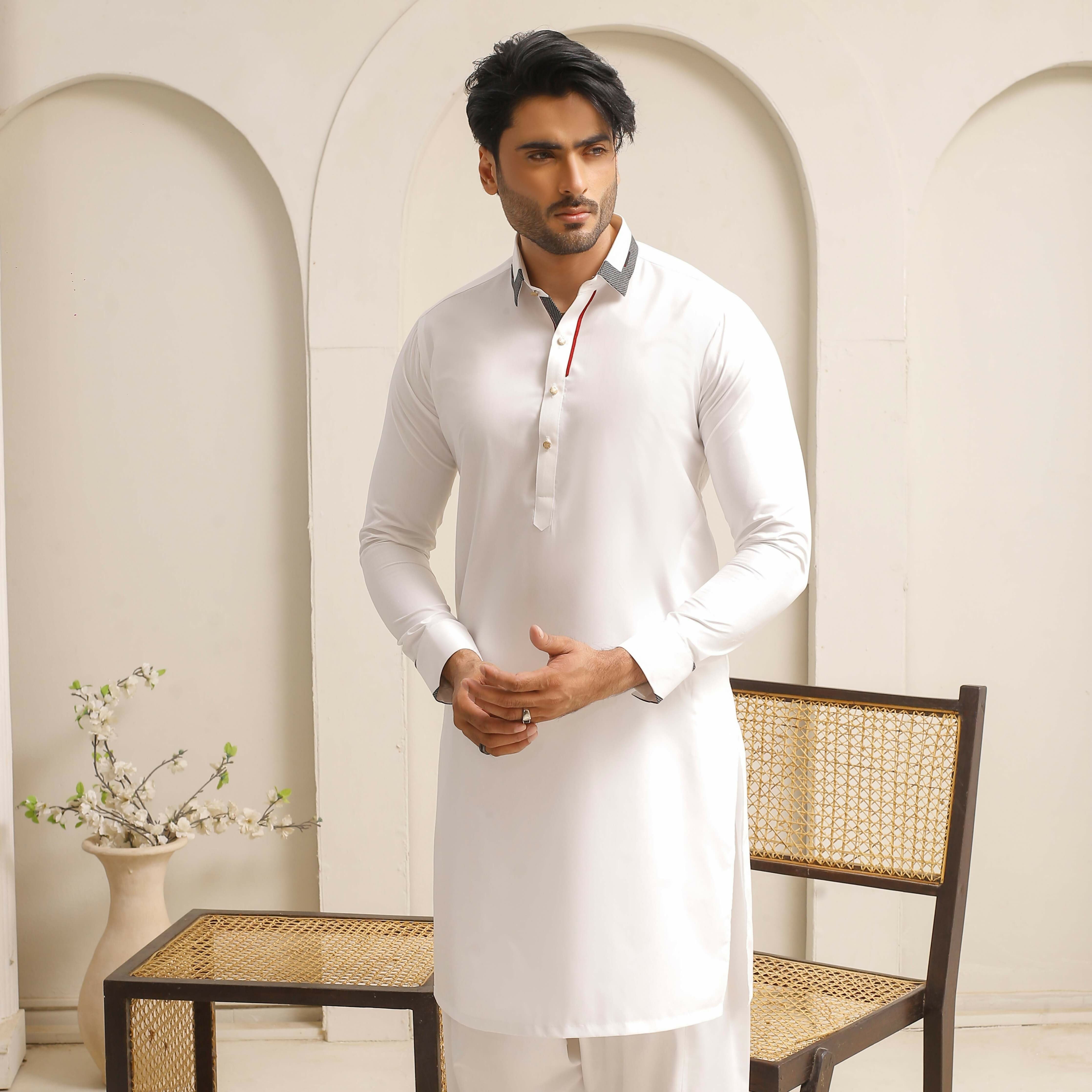 ER 810 Shining White Executive Shalwar Kameez