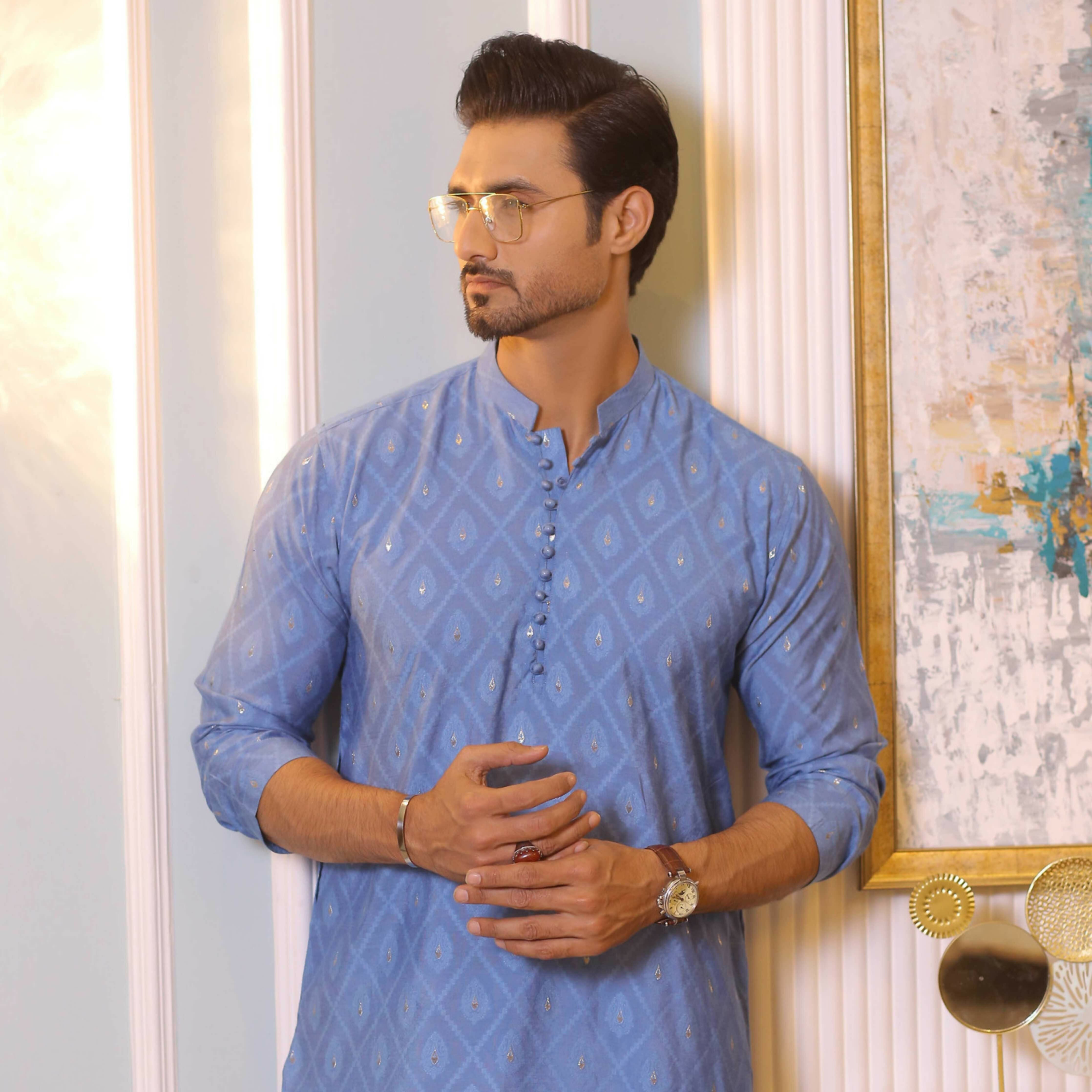 CK 713 Sky Blue Dress Kurta Pajama