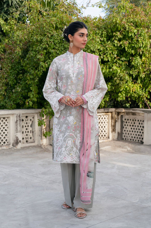 Cotton Lawn Digital Print Cotton Thread Embroidery