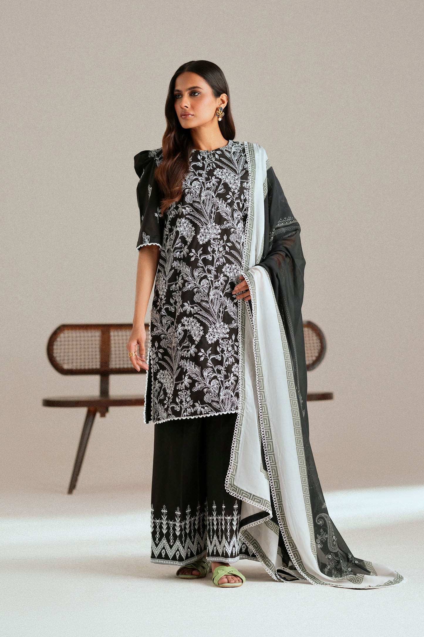 Cotton Lawn Dyed Embroidery
