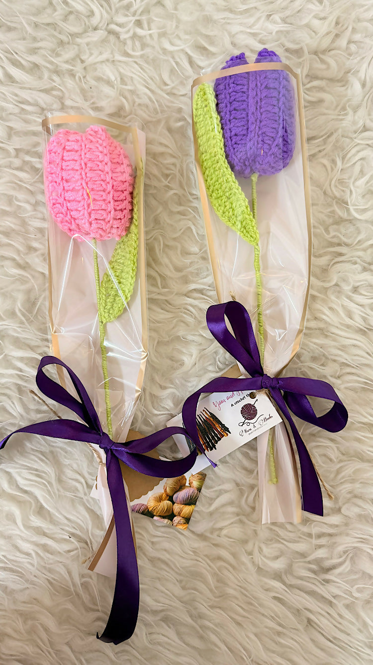 Crochet single flower bouquet