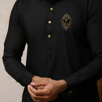 ER 798 Jet Black Executive Kameez Farshi Trouser