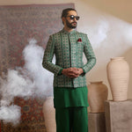 ER 3022 Green Foil Work Prince Coat
