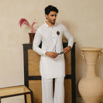 ER 799 White Executive Kameez Farshi Pajama