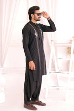 CK 718 Black Chikankari Kurta For Men