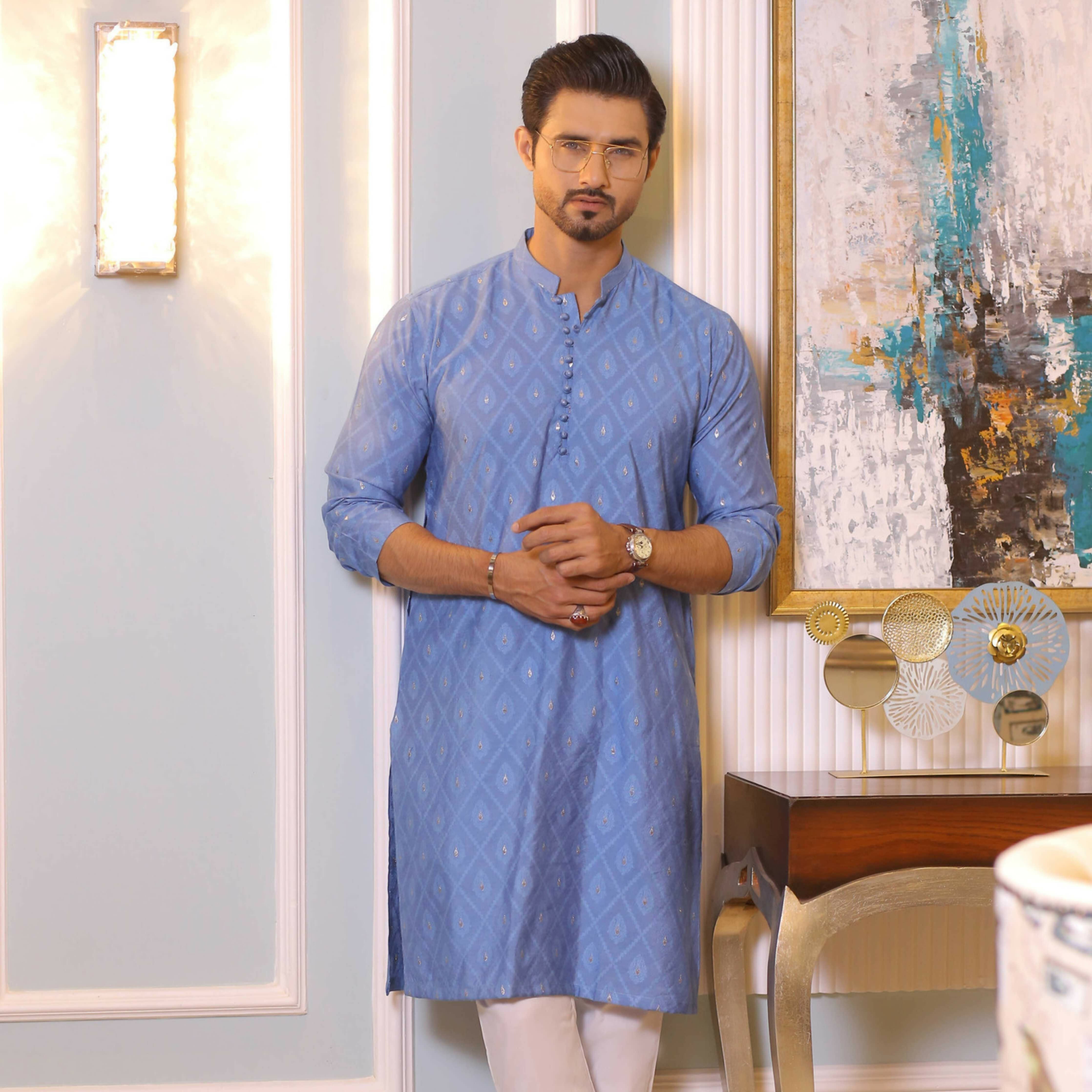 CK 713 Sky Blue Dress Kurta Pajama
