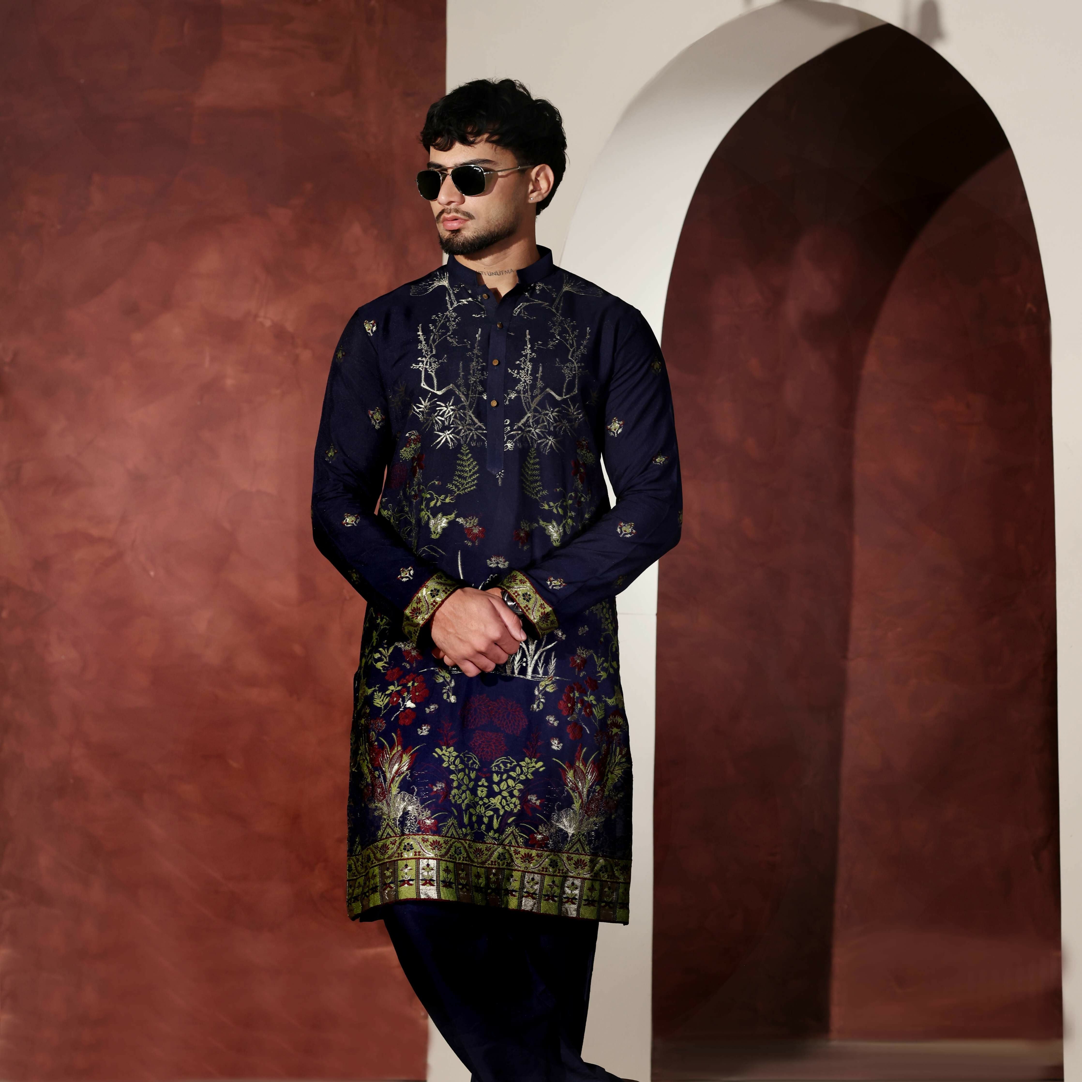 CK 764 Navy Blue Chikankari Kurta