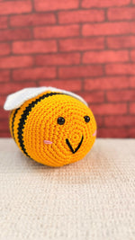 Crocheted honey bee plushie