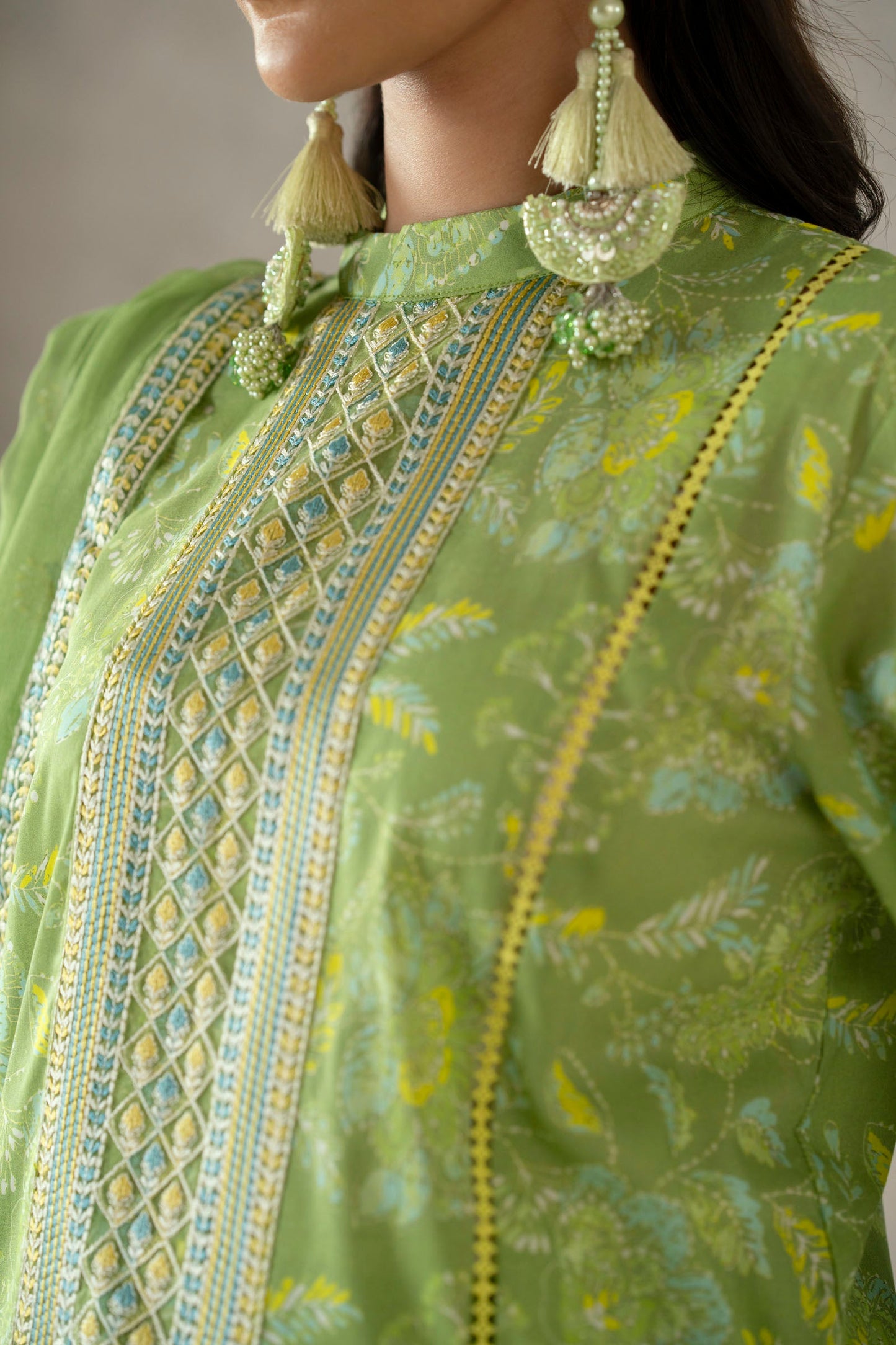 Cotton Lawn Digital Print Embroidery