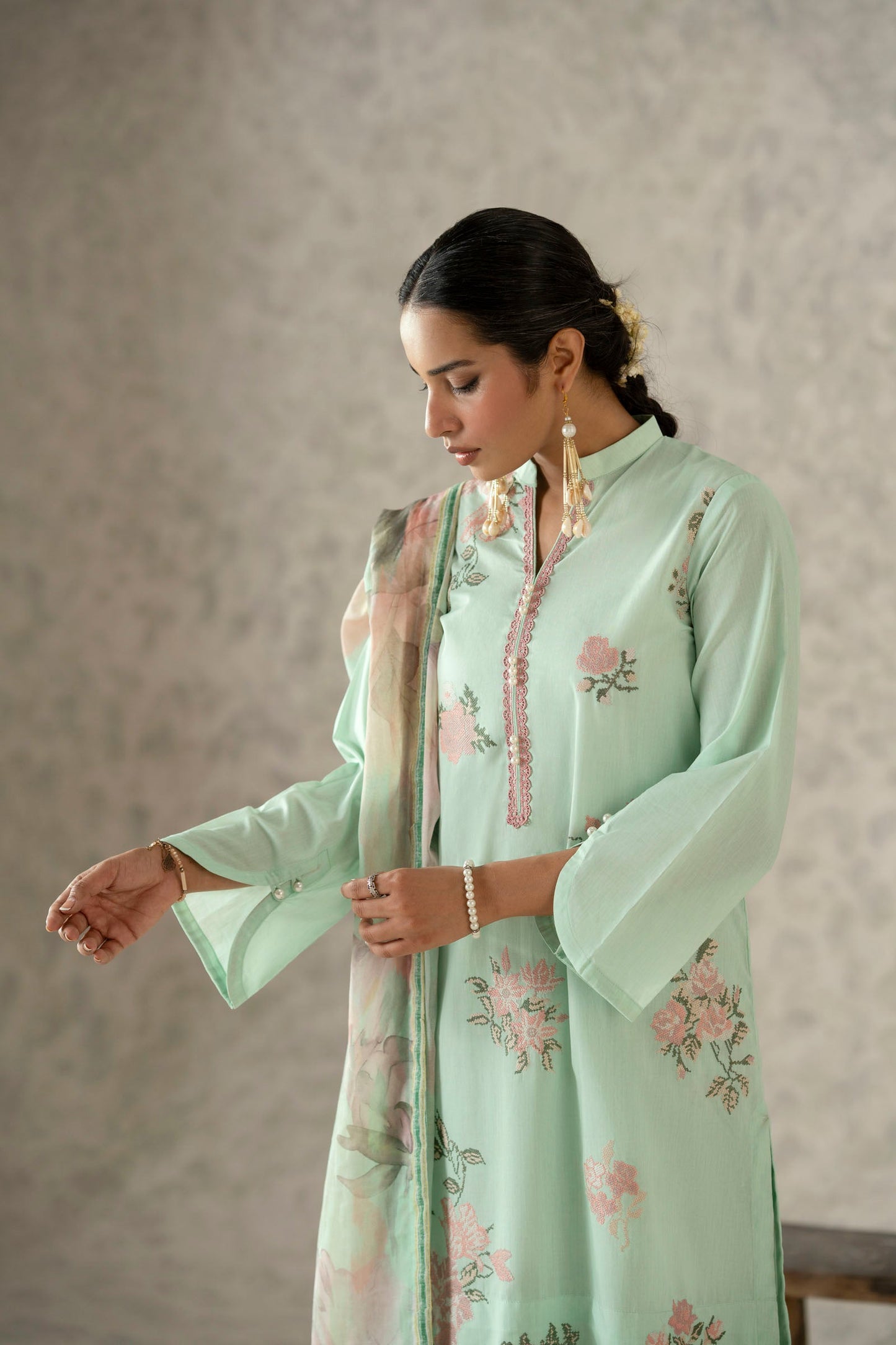 Cotton Lawn Digital Print Embroidery