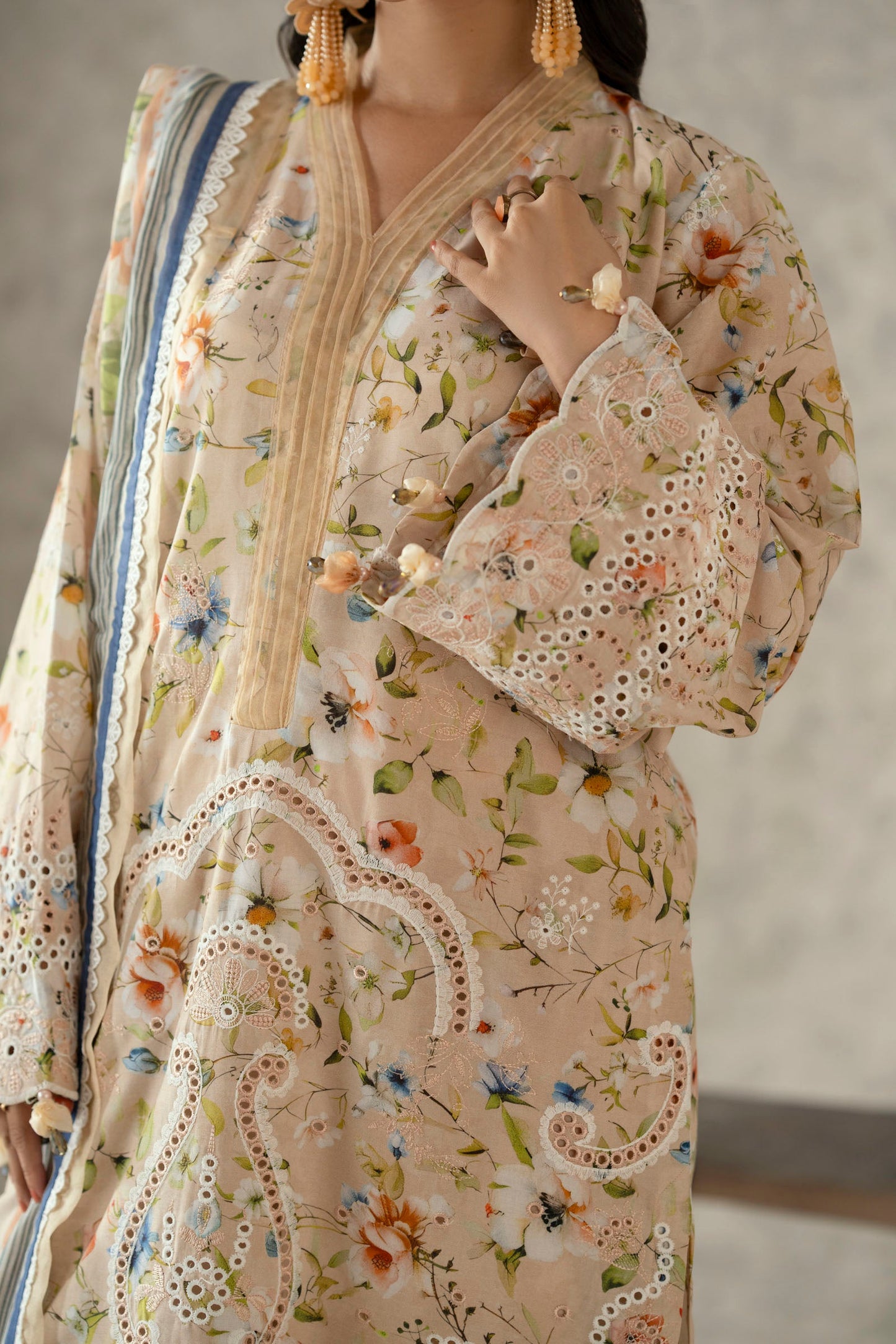 Cotton Lawn Digital Print Chikankari