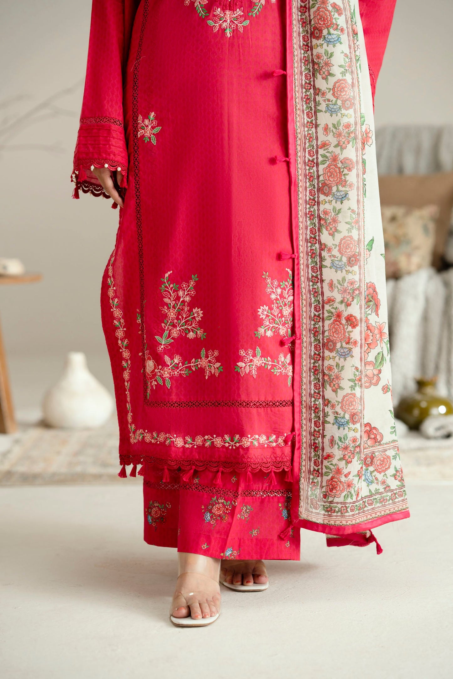 Cotton Lawn Digital Print Embroidery