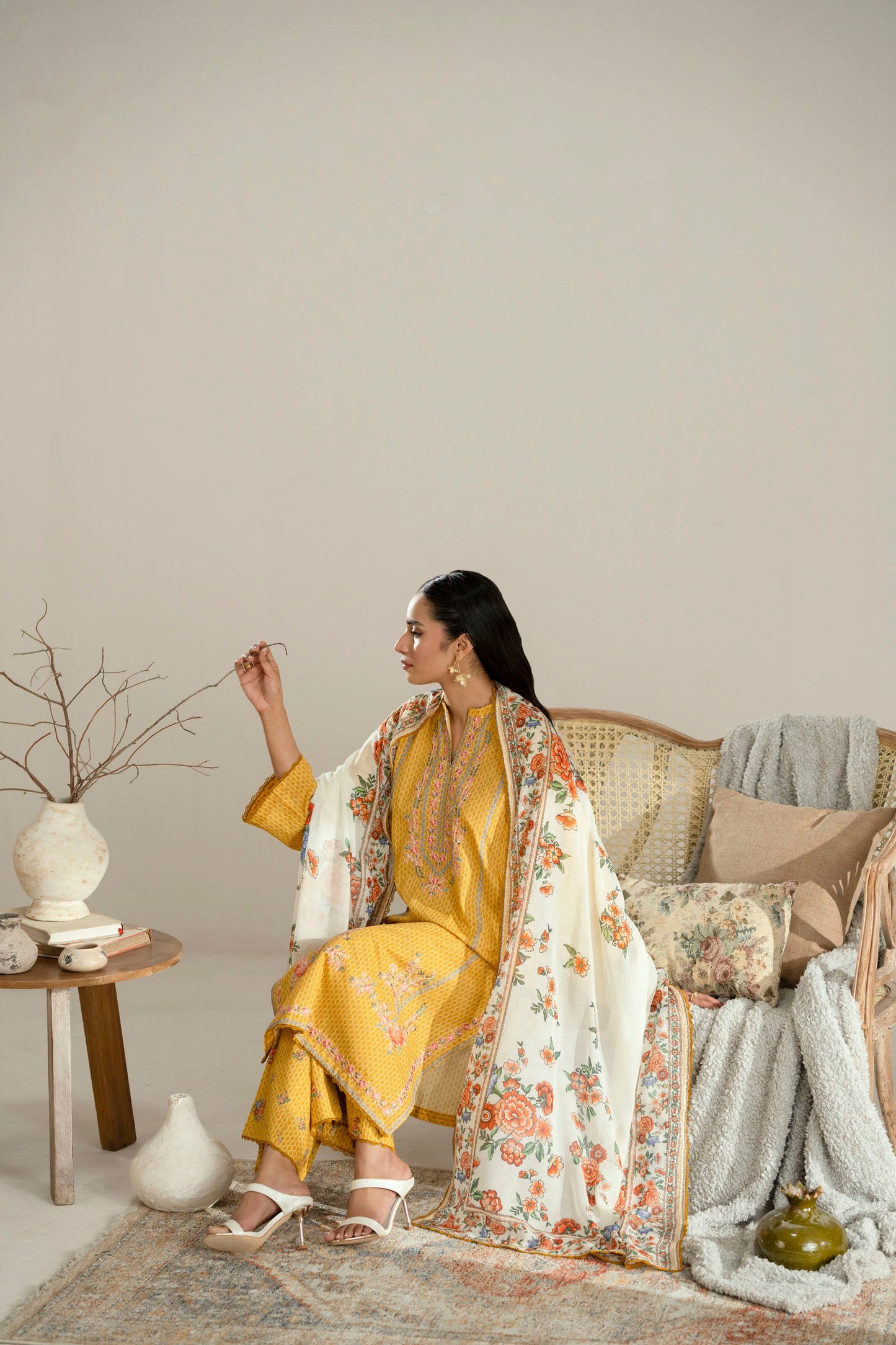 Cotton Lawn Digital Print Embroidery