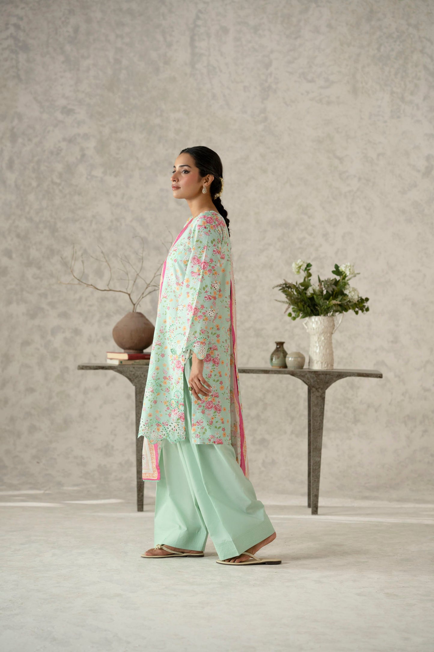 Cotton Lawn Digital Print Chikankari
